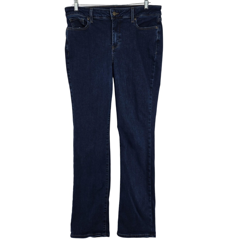 NYDJ Marilyn Straight Jeans Womens 14 Dark Wash Quinn Lift Tuck Stretch Denim